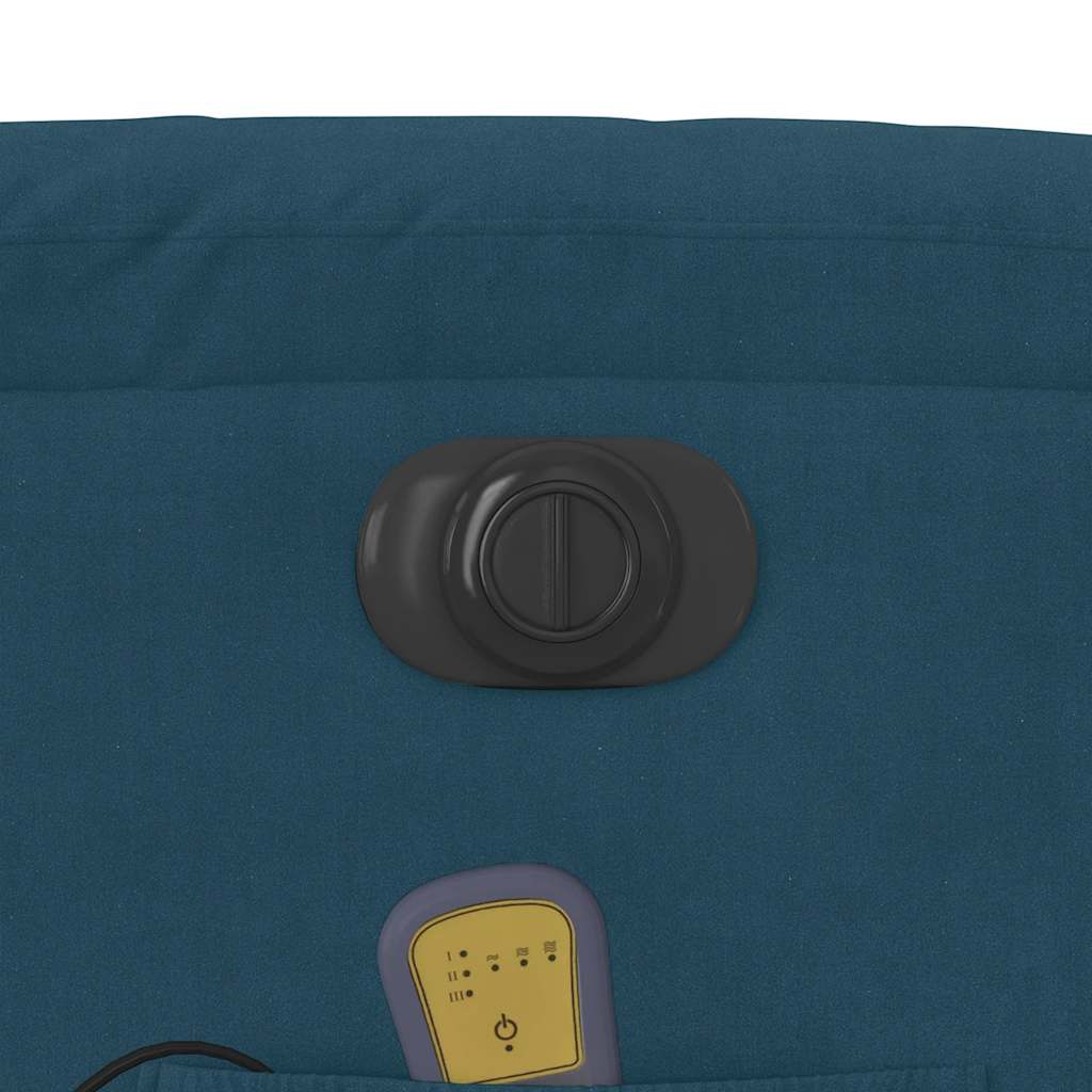 Kék bársony elektromos dönthető masszázsfotel 13