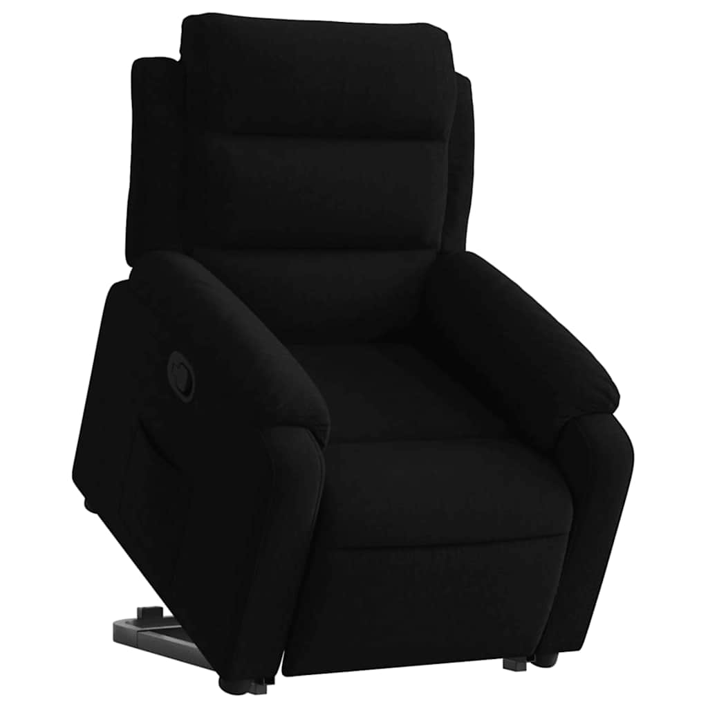 Fekete bársony felállást segítő dönthető fotel 3