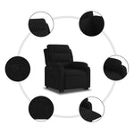 Fekete bársony felállást segítő dönthető fotel 8