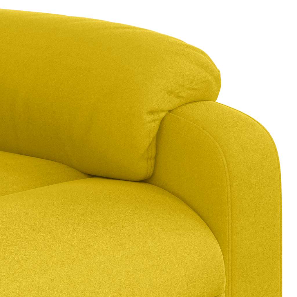 Elektromos felállást segítő sárga bársony dönthető fotel 12