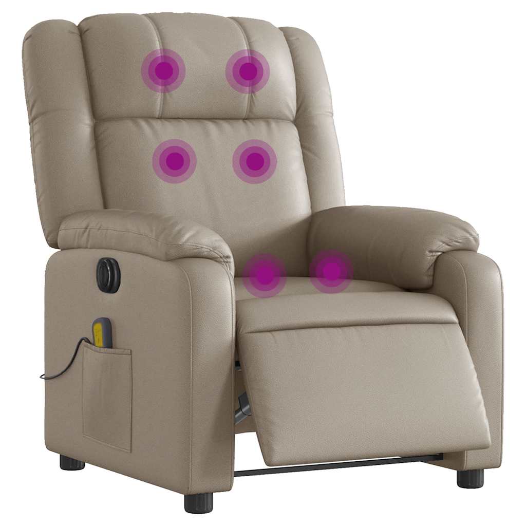 Kávészínű műbőr elektromos dönthető masszázsfotel 3