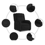Fekete szövet felállást segítő dönthető fotel 8