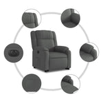Elektromos felállást segítő sötétszürke szövet dönthető fotel 8
