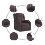 Elektromos felállást segítő sötétbarna szövet dönthető fotel 8