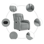 Világosszürke szövet elektromos dönthető fotel 8