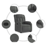 Sötétszürke szövet felállást segítő dönthető fotel 8