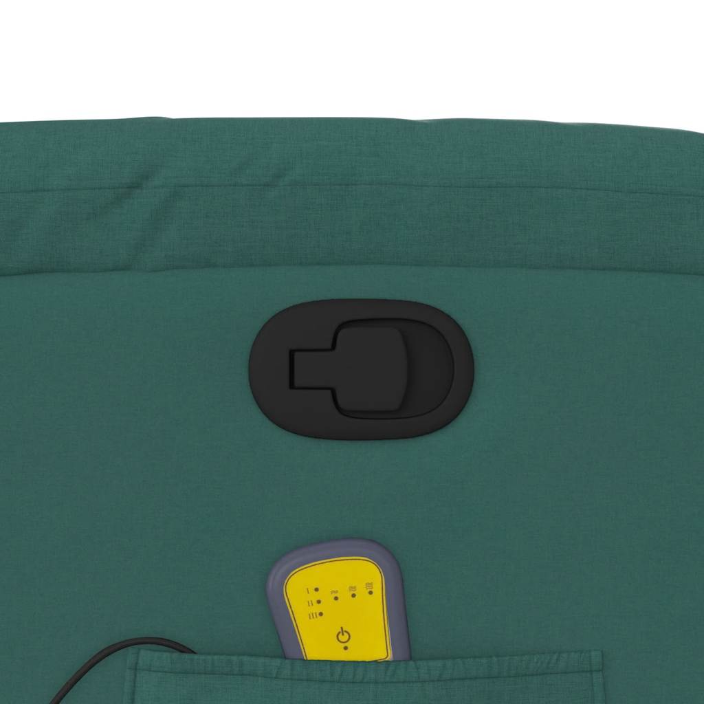 Sötétzöld szövet dönthető masszázs- és állófotel 12