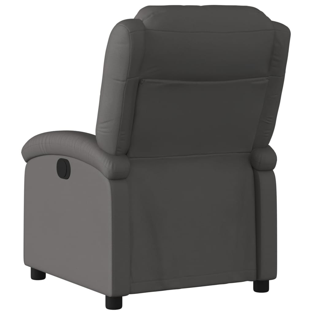 Szürke valódi bőr relaxfotel 3