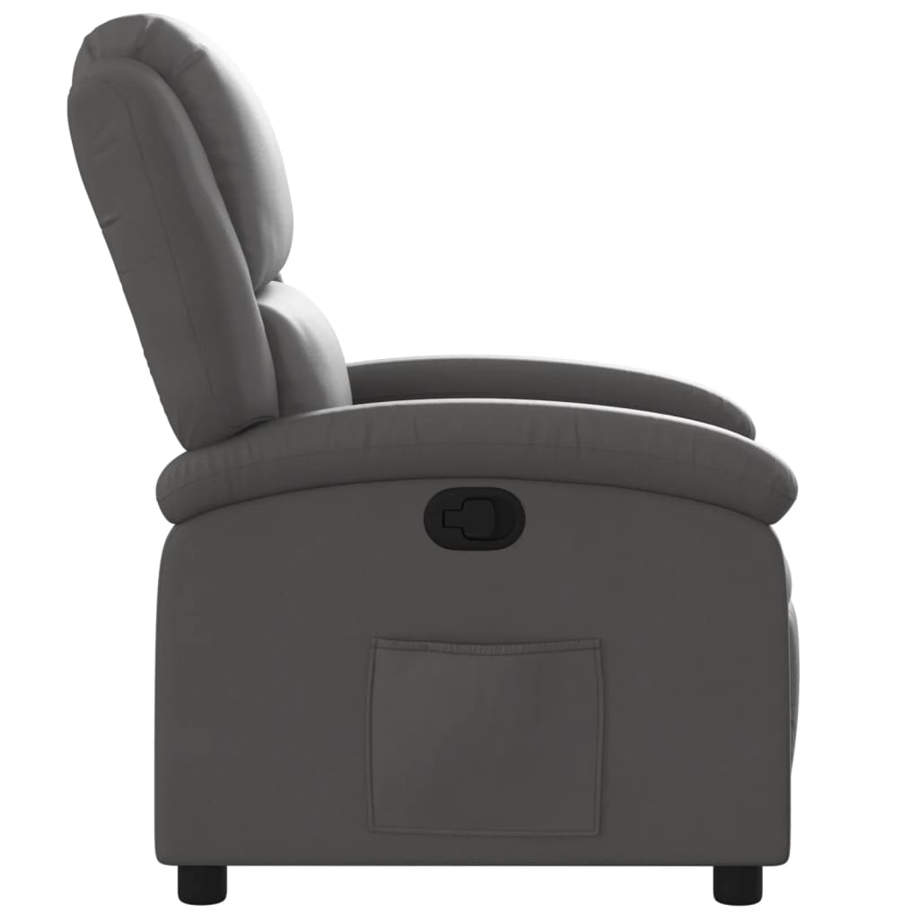 Szürke valódi bőr relaxfotel 7