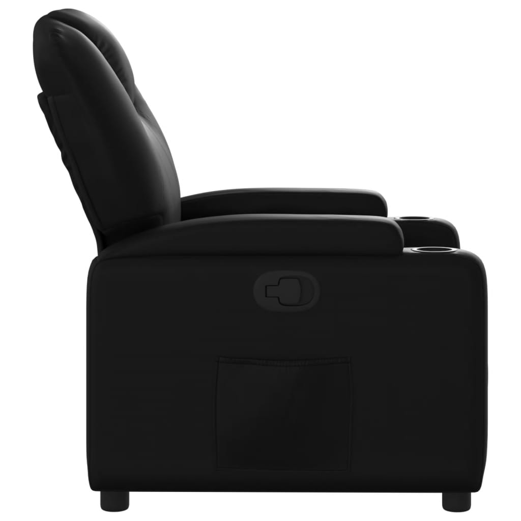Fekete műbőr relaxfotel 7