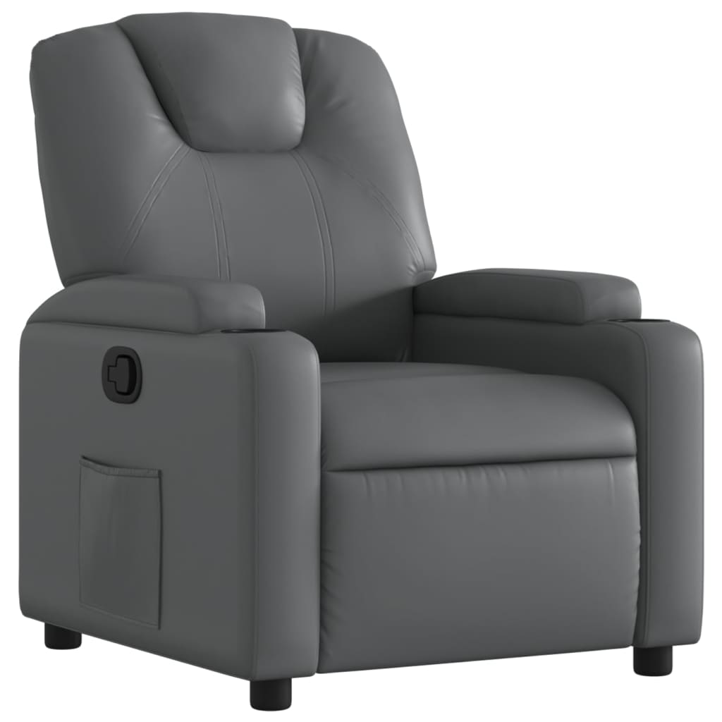 Szürke műbőr relaxfotel 2