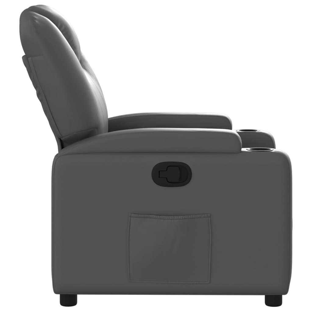 Szürke műbőr relaxfotel 7