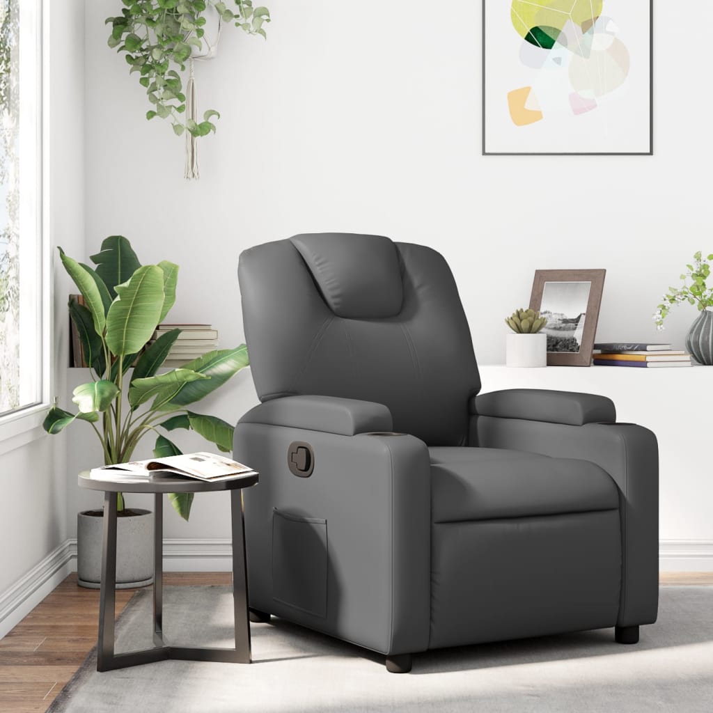 Szürke műbőr relaxfotel