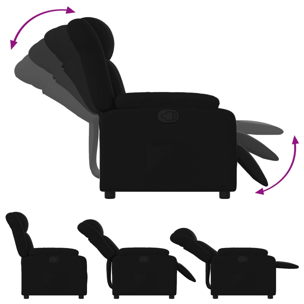 Fekete szövet relaxfotel 4