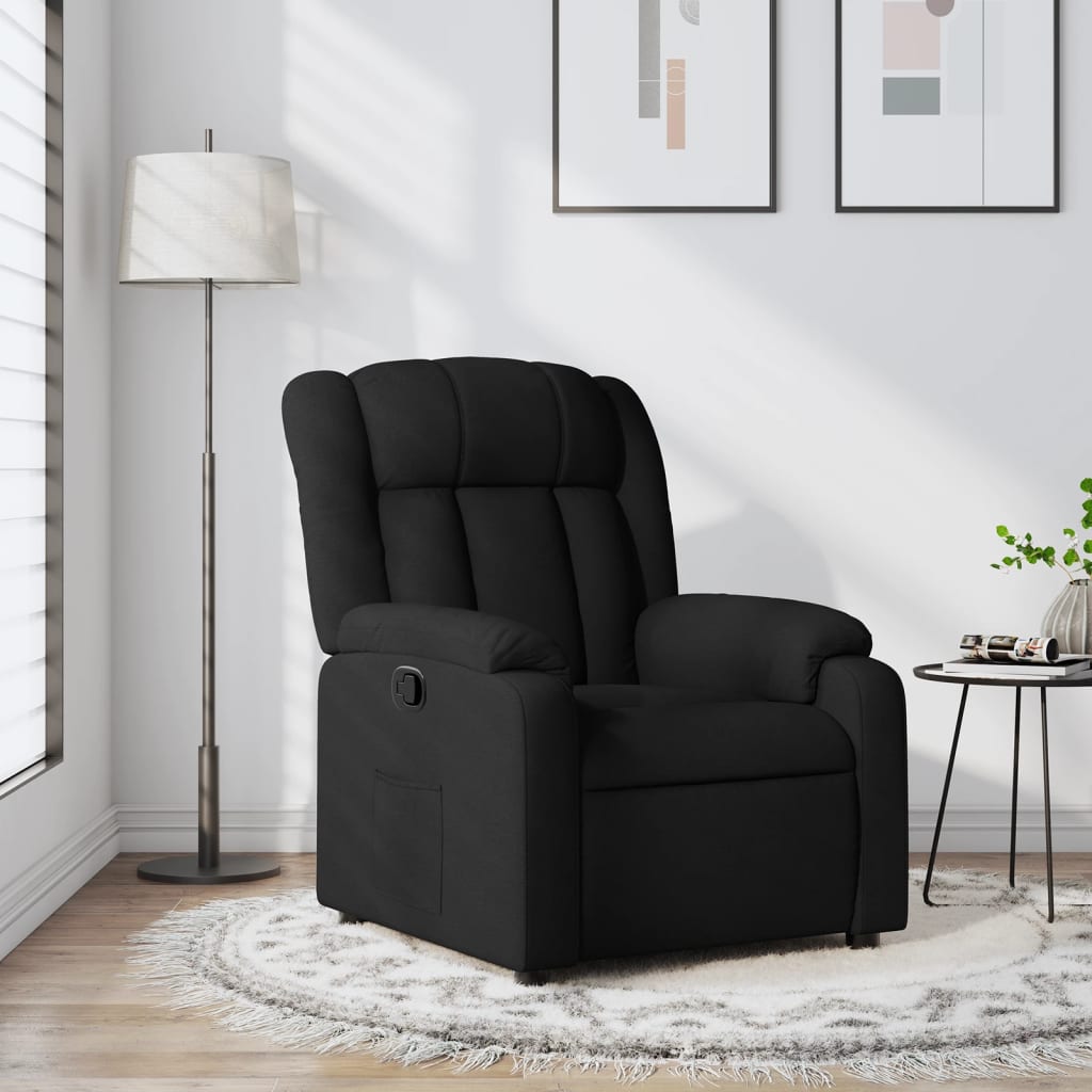 Fekete szövet relaxfotel