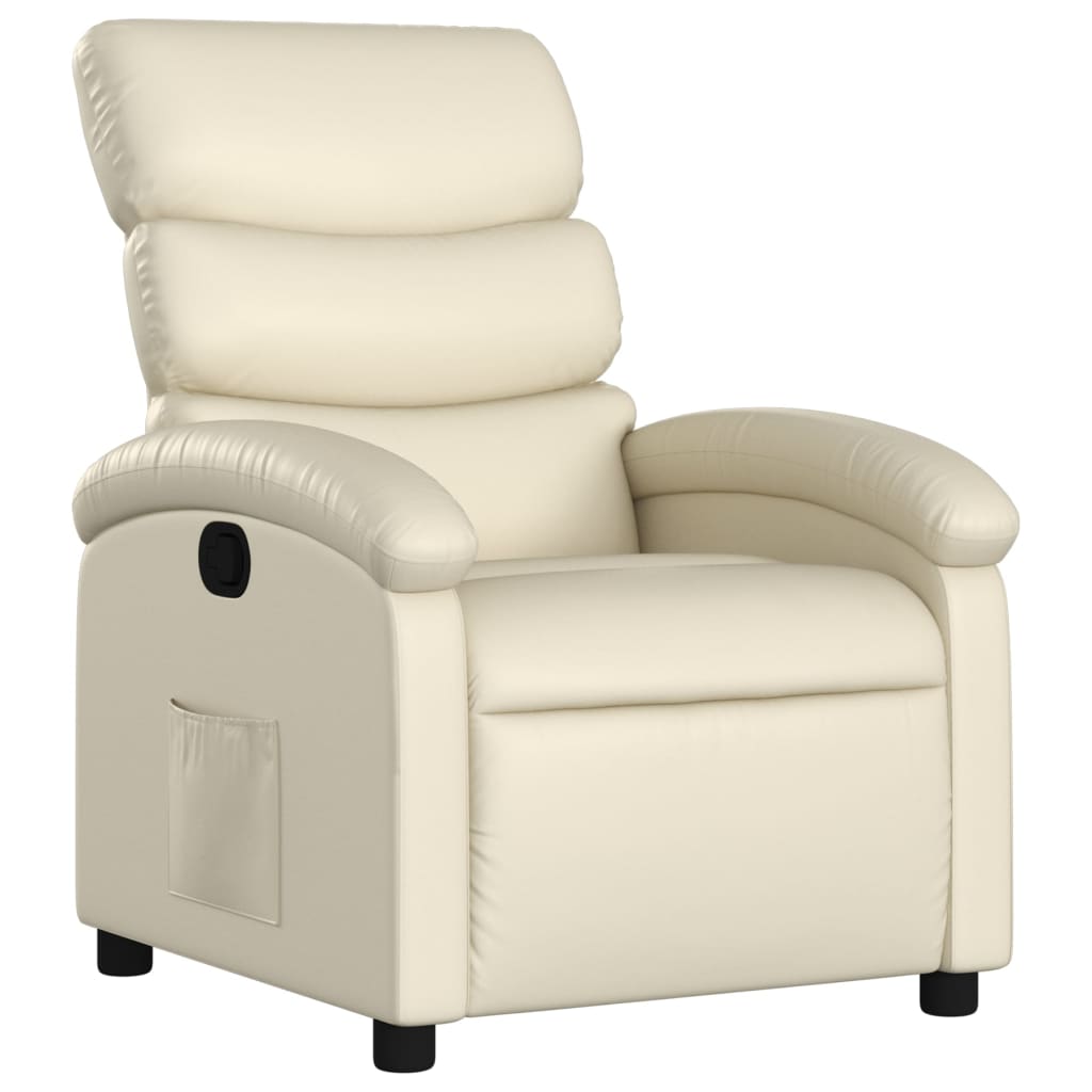 Krémszínű műbőr relaxfotel 2