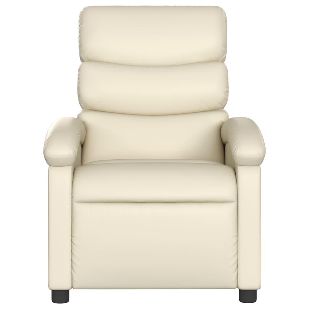 Krémszínű műbőr relaxfotel 3