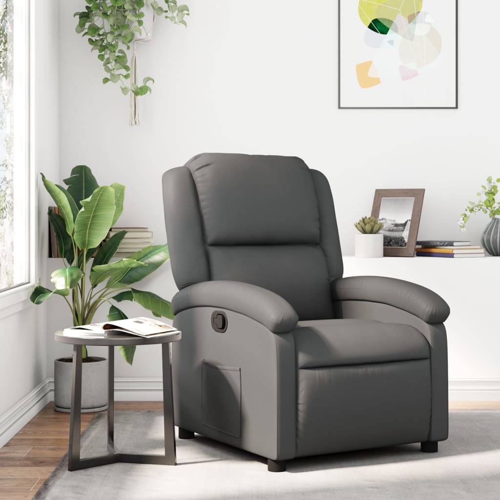 Szürke műbőr relaxfotel