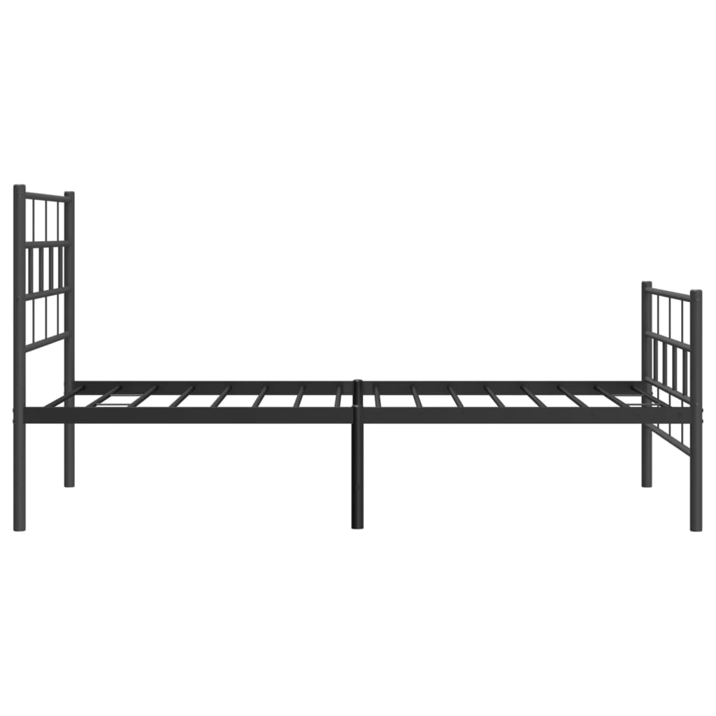 Fekete fém ágykeret fej- és lábtámlával 90 x 190 cm 6