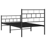 Fekete fém ágykeret fej- és lábtámlával 90 x 190 cm 7