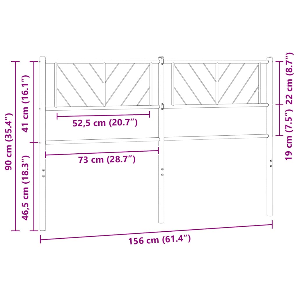 Fekete fém csere fejtámla 150 cm 8