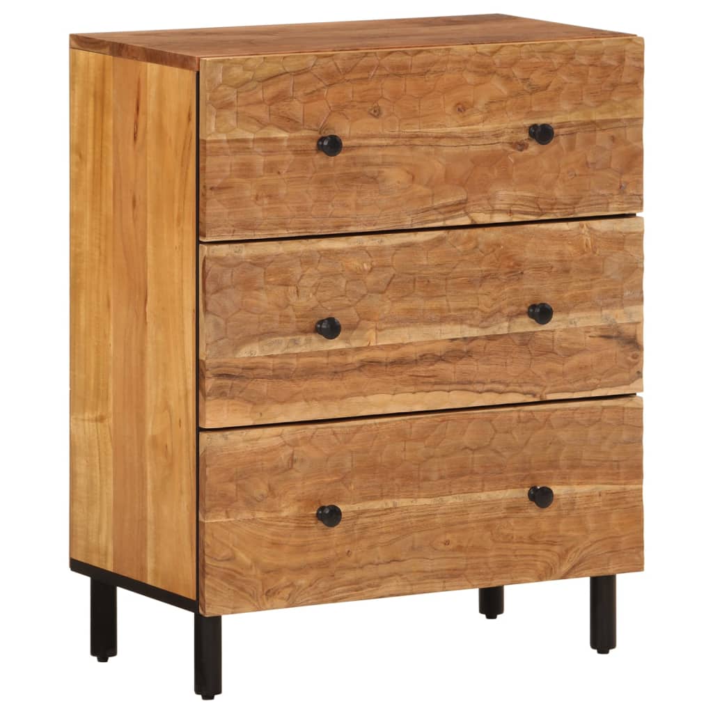 2 db tömör akácfa kisszekrények 60 x 33 x 75 cm 5
