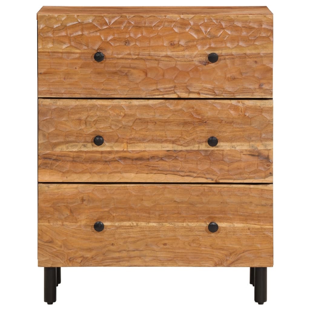2 db tömör akácfa kisszekrények 60 x 33 x 75 cm 6