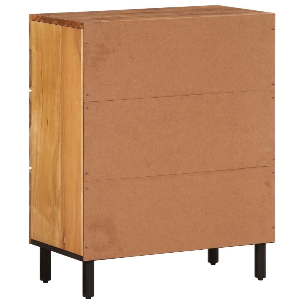 2 db tömör akácfa kisszekrények 60 x 33 x 75 cm 8