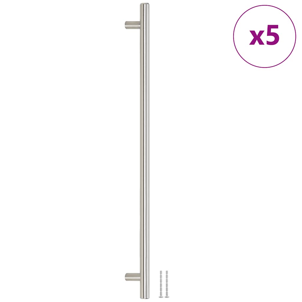 5 db ezüst rozsdamentes acél szekrényfogantyú 480 mm 2