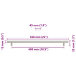 5 db ezüst rozsdamentes acél szekrényfogantyú 480 mm 10
