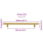 5 db aranyszínű rozsdamentes acél szekrényfogantyú 192 mm 10