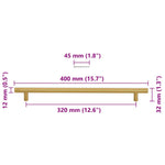 5 db aranyszínű rozsdamentes acél szekrényfogantyú 320 mm 10