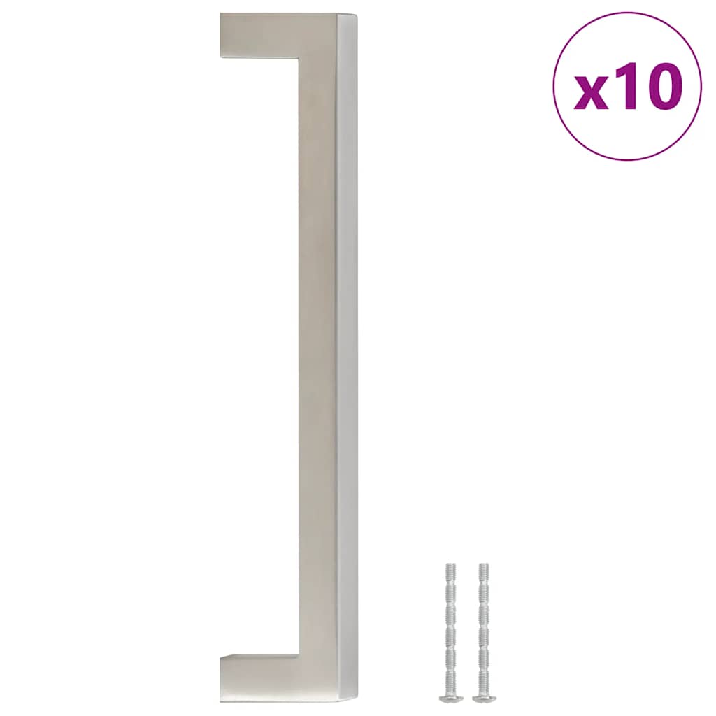 10 db ezüst rozsdamentes acél szekrényfogantyú 160 mm 2