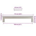 10 db ezüst rozsdamentes acél szekrényfogantyú 160 mm 10