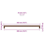 5 db bronz rozsdamentes acél szekrényfogantyú 480 mm 10