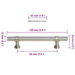 10 db ezüst rozsdamentes acél szekrényfogantyú 96 mm 10