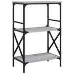 3 szintes szürke sonoma szerelt fa könyvespolc 56x35x90,5 cm 2