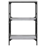 3 szintes szürke sonoma szerelt fa könyvespolc 56x35x90,5 cm 4
