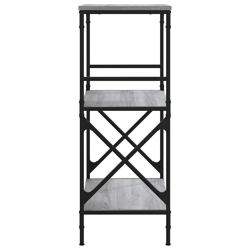 3 szintes szürke sonoma szerelt fa könyvespolc 56x35x90,5 cm 5