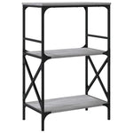 3 szintes szürke sonoma szerelt fa könyvespolc 56x35x90,5 cm 6
