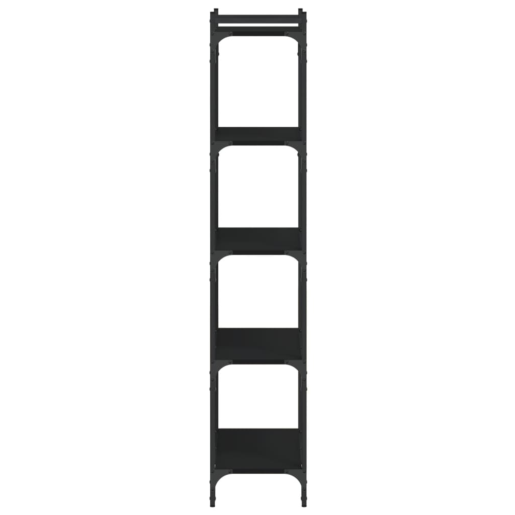 5 szintes fekete szerelt fa könyvespolc 60 x 30 x 154 cm 5