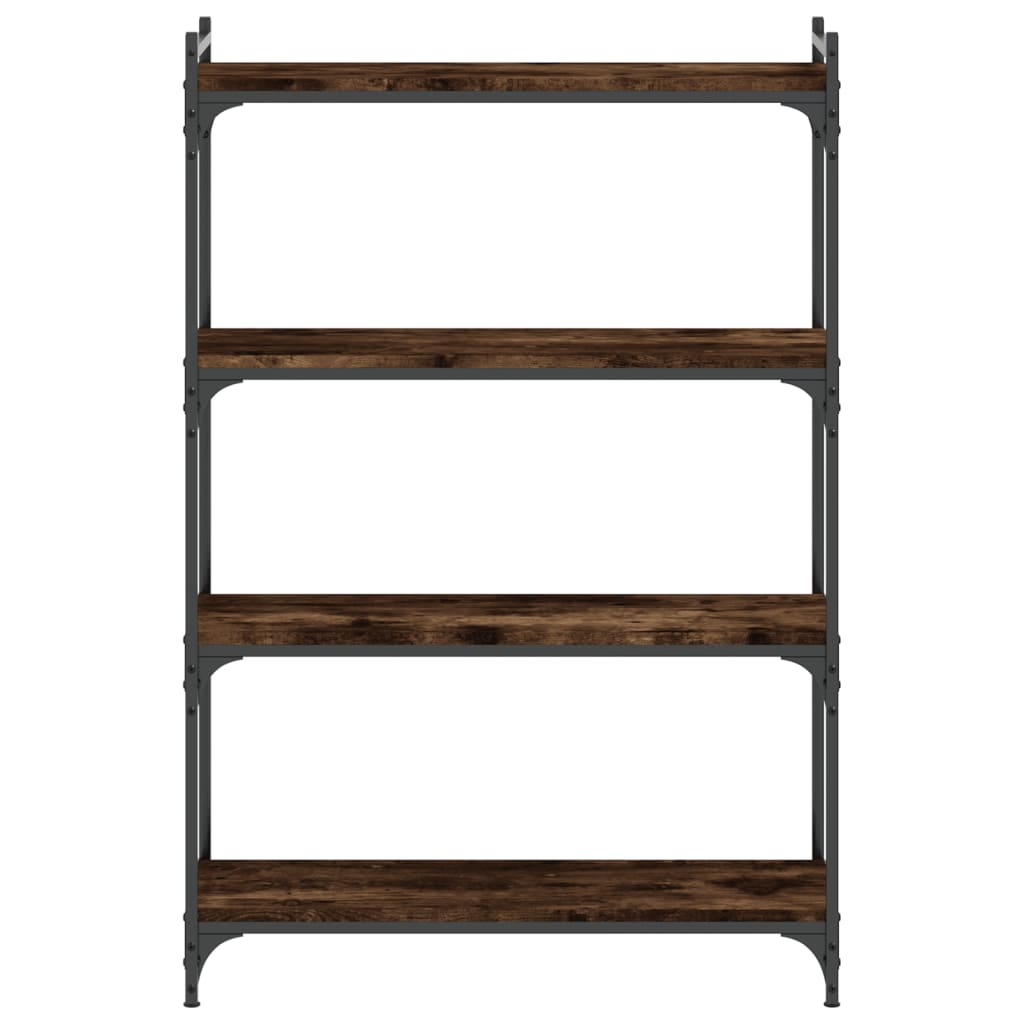 4 szintes füstös tölgy szerelt fa könyvespolc 80 x 30 x 120 cm 4