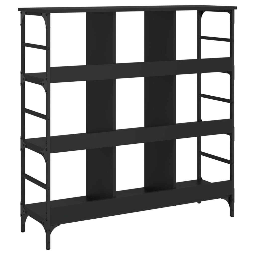 Fekete szerelt fa tálalószekrény 102 x 32 x 103,5 cm 6