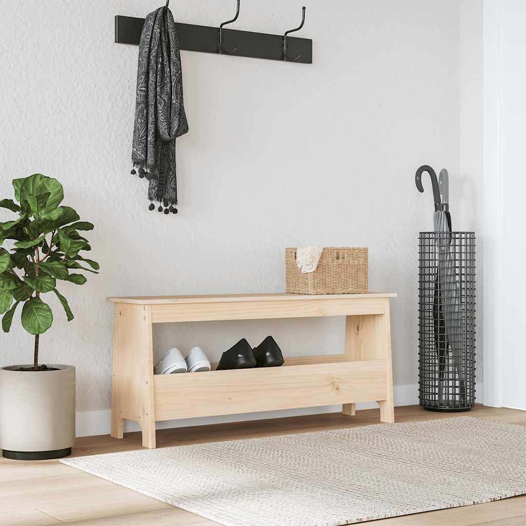 Tömör fenyőfa előszobai pad 100 x 28 x 45 cm