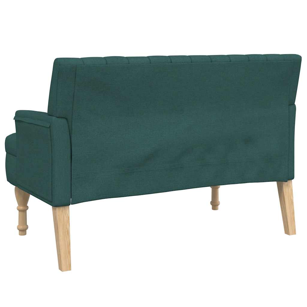 Sötétzöld szövetpad párnákkal 113x64,5x75,5 cm 6