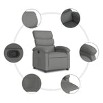 Sötétszürke szövet dönthető fotel 8