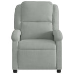 Világosszürke bársony relaxfotel 3