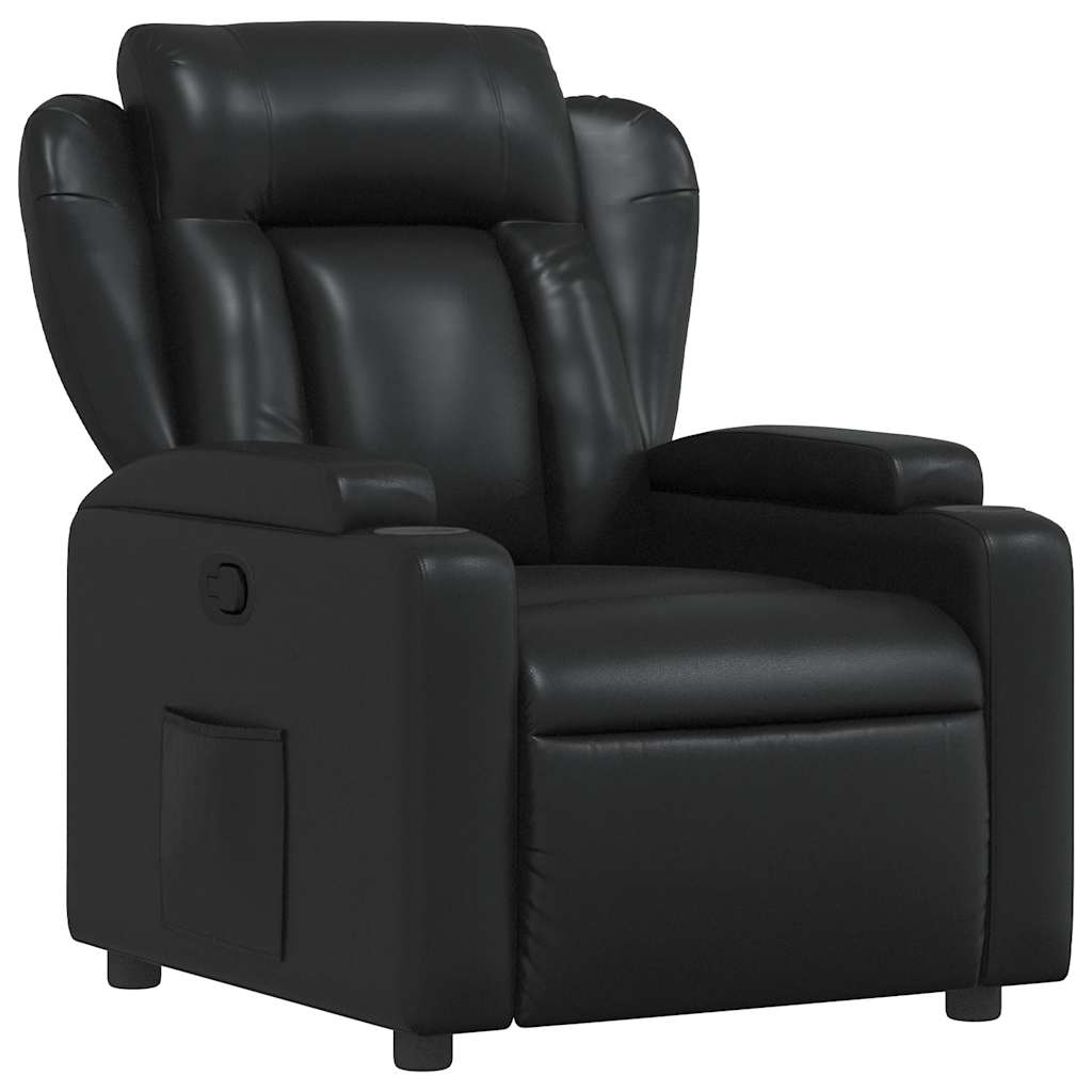 Fekete műbőr relaxfotel 2