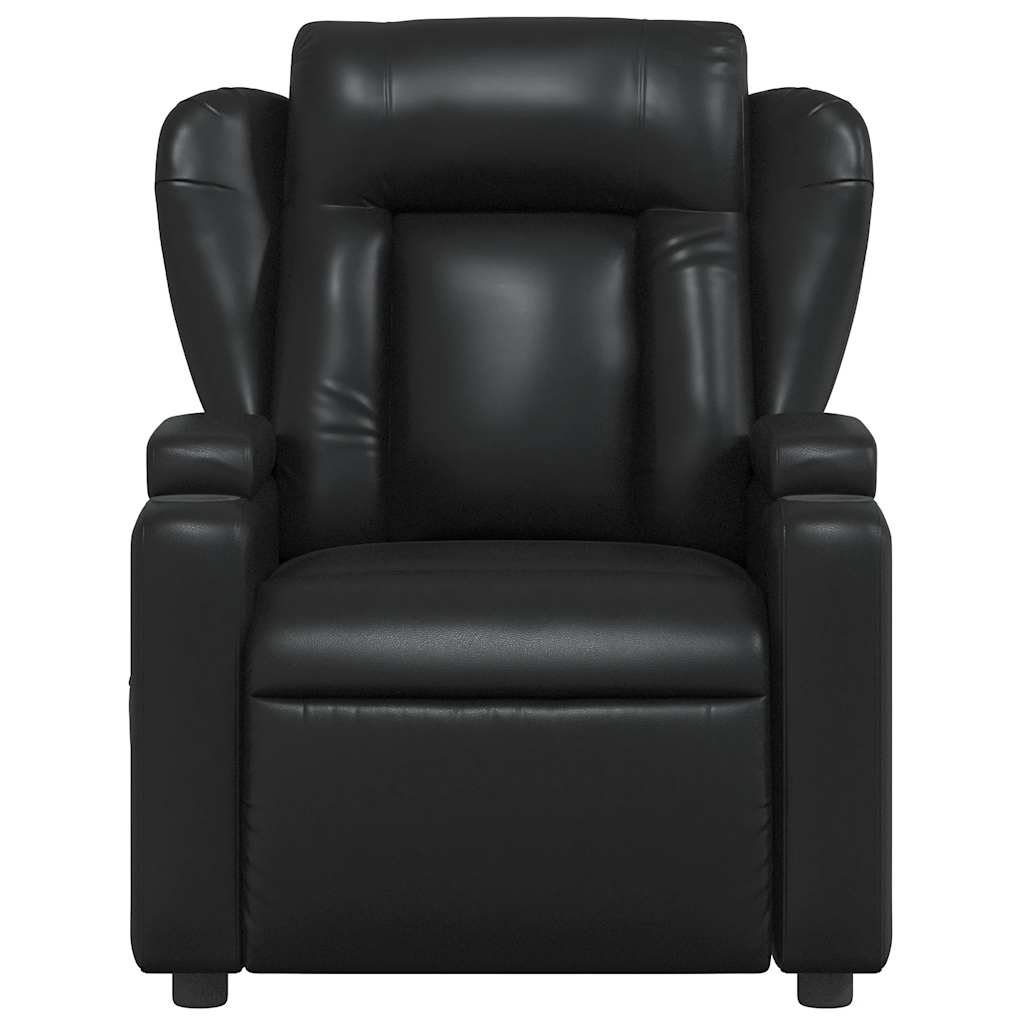 Fekete műbőr relaxfotel 3