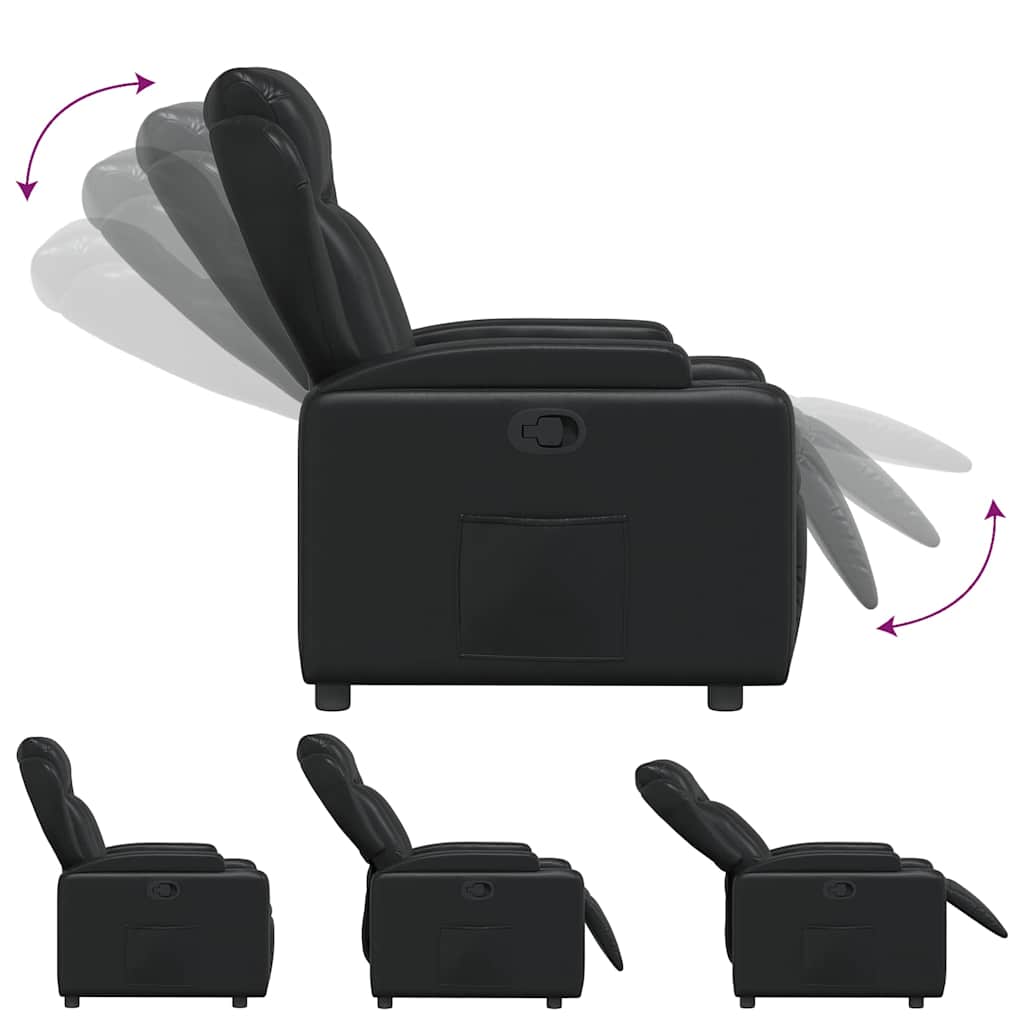 Fekete műbőr relaxfotel 6